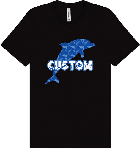Custom Blue Dolphins Adult Bella Canvas Shirt