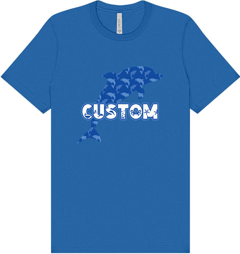 Custom Blue Dolphins Adult Bella Canvas Shirt