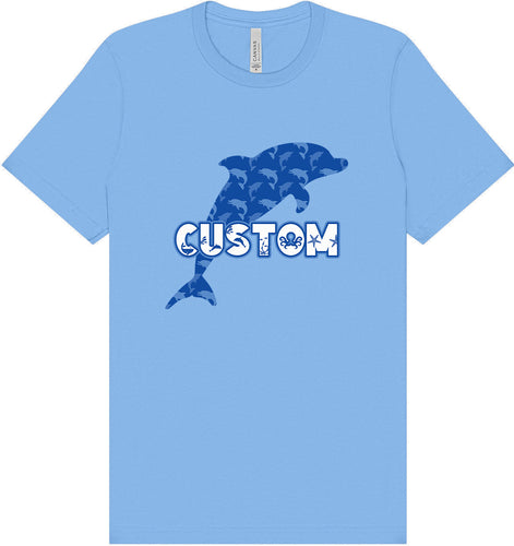 Custom Blue Dolphins Adult Bella Canvas Shirt