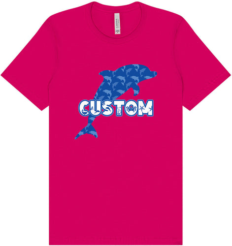 Custom Blue Dolphins Adult Bella Canvas Shirt
