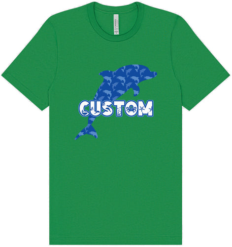 Custom Blue Dolphins Adult Bella Canvas Shirt