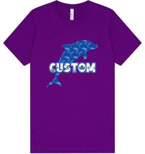 Custom Blue Dolphins Adult Bella Canvas Shirt