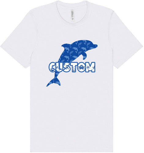 Custom Blue Dolphins Adult Bella Canvas Shirt