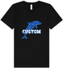 Custom Blue Dolphins Unisex V-Neck Shirt