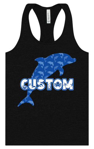Custom Blue Dolphins Women's Racerback Tank