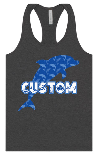 Custom Blue Dolphins Women's Racerback Tank
