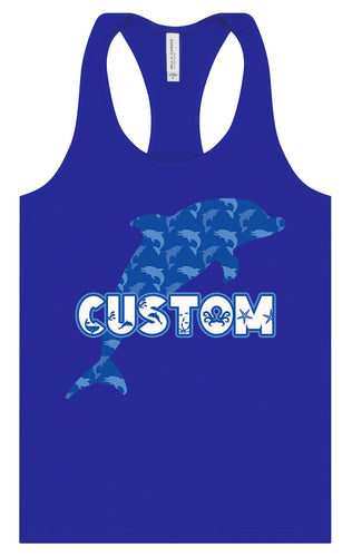 Custom Blue Dolphins Women's Racerback Tank