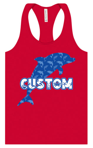 Custom Blue Dolphins Women's Racerback Tank