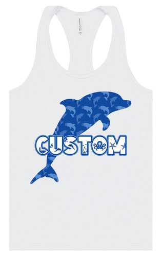 Custom Blue Dolphins Women's Racerback Tank