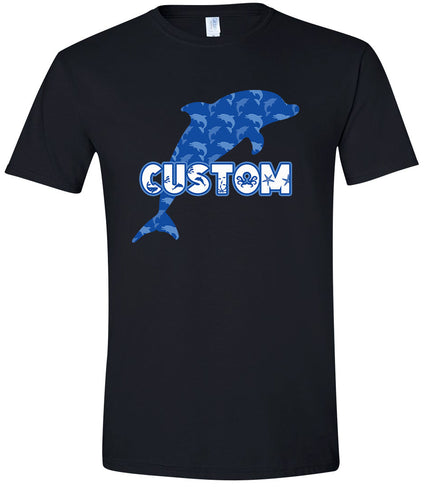 Custom Blue Dolphins Adult Gildan Soft Shirt