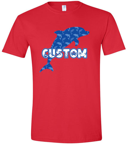Custom Blue Dolphins Adult Gildan Soft Shirt