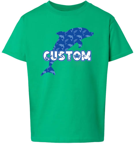 Custom Blue Dolphins Adult Gildan Soft Shirt