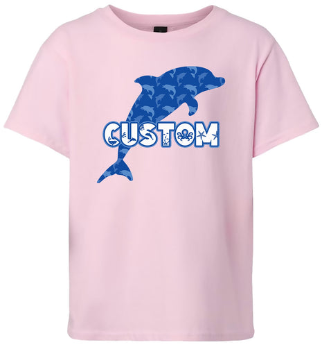 Custom Blue Dolphins Adult Gildan Soft Shirt