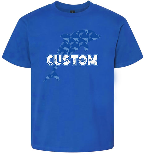 Custom Blue Dolphins Adult Gildan Soft Shirt