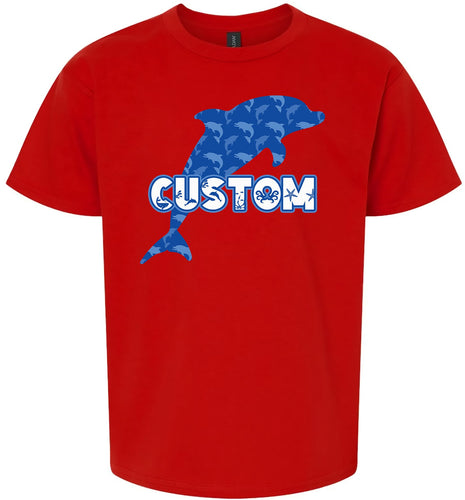 Custom Blue Dolphins Children's Gildan Soft Shirt