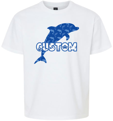 Custom Blue Dolphins Children's Gildan Soft Shirt