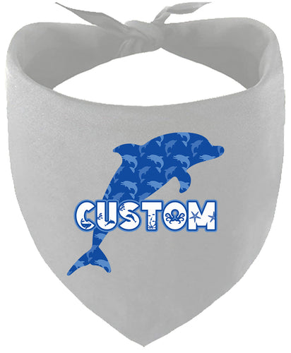 Custom Blue Dolphins Pet Bandana