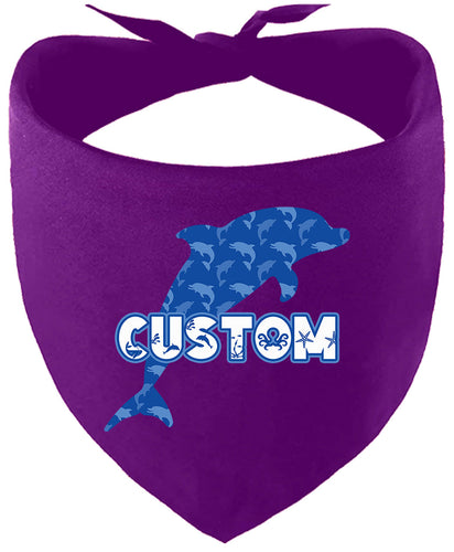 Custom Blue Dolphins Pet Bandana
