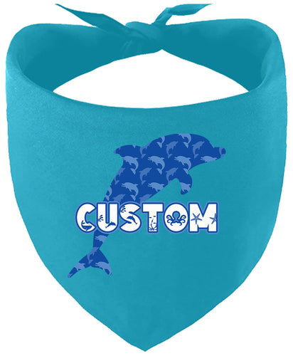 Custom Blue Dolphins Pet Bandana