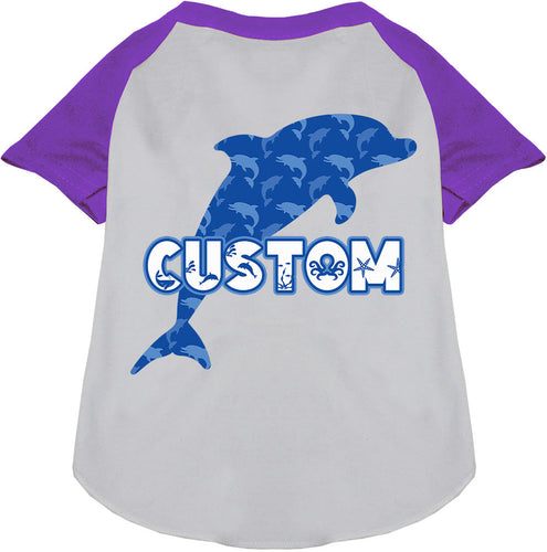 Custom Blue Dolphins Pet Raglan Shirts