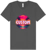 Custom Neon Beach Sunset Unisex V-Neck Shirt