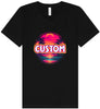 Custom Neon Beach Sunset Unisex V-Neck Shirt