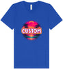 Custom Neon Beach Sunset Unisex V-Neck Shirt