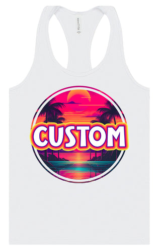 Custom Neon Beach Sunset Women's Racerback Tank