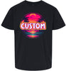 Custom Neon Beach Sunset Children's Gildan Soft Shirt