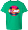 Custom Neon Beach Sunset Children's Gildan Soft Shirt