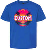 Custom Neon Beach Sunset Children's Gildan Soft Shirt