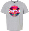 Custom Neon Beach Sunset Children's Gildan Soft Shirt