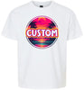 Custom Neon Beach Sunset Children's Gildan Soft Shirt