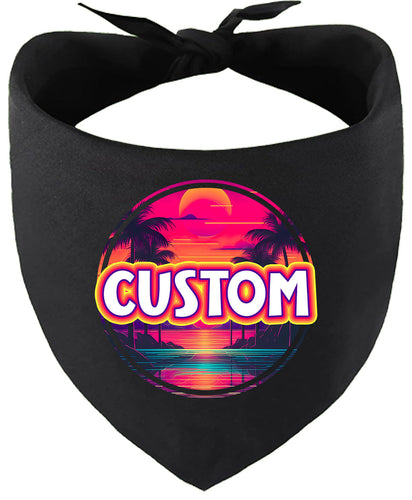 Custom Neon Beach Sunset Pet Bandana