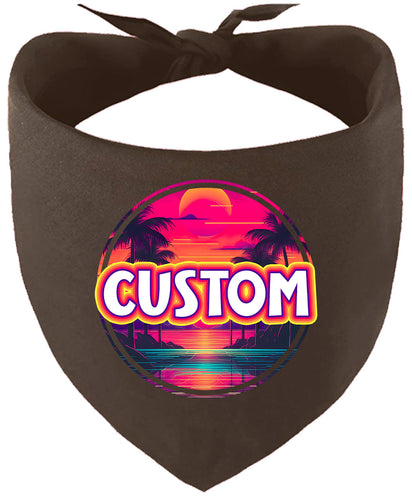 Custom Neon Beach Sunset Pet Bandana