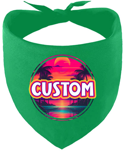 Custom Neon Beach Sunset Pet Bandana