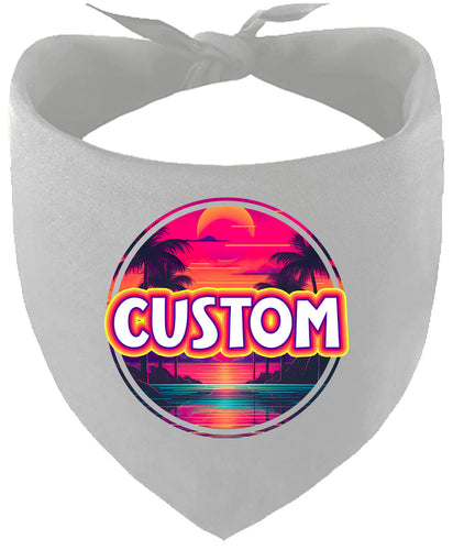 Custom Neon Beach Sunset Pet Bandana