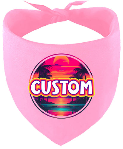 Custom Neon Beach Sunset Pet Bandana
