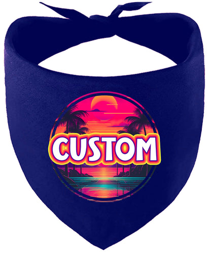 Custom Neon Beach Sunset Pet Bandana