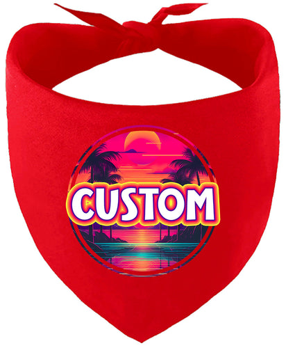 Custom Neon Beach Sunset Pet Bandana