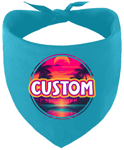 Custom Neon Beach Sunset Pet Bandana