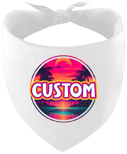 Custom Neon Beach Sunset Pet Bandana
