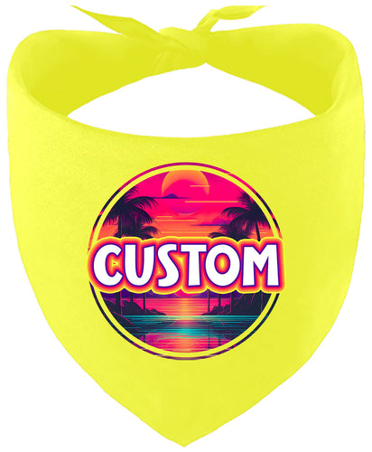Custom Neon Beach Sunset Pet Bandana