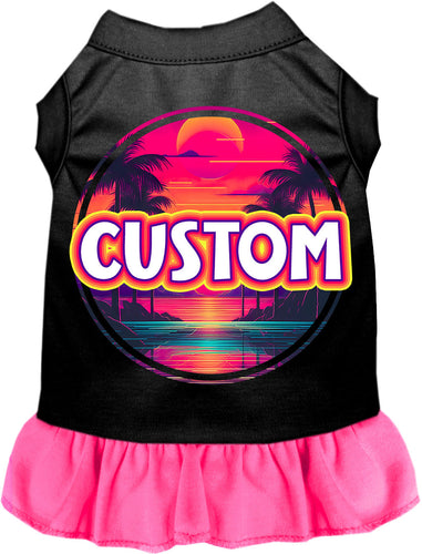 Custom Neon Beach Sunset Pet Dress