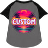 Custom Neon Beach Sunset Pet Raglan Shirts