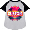 Custom Neon Beach Sunset Pet Raglan Shirts