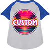 Custom Neon Beach Sunset Pet Raglan Shirts