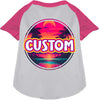 Custom Neon Beach Sunset Pet Raglan Shirts