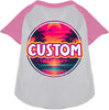 Custom Neon Beach Sunset Pet Raglan Shirts