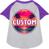 Custom Neon Beach Sunset Pet Raglan Shirts